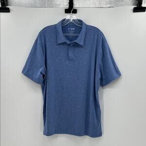 01. Algo Men's Short Sleeve Golf Performance Polo Shirt - Blue Heather - XL